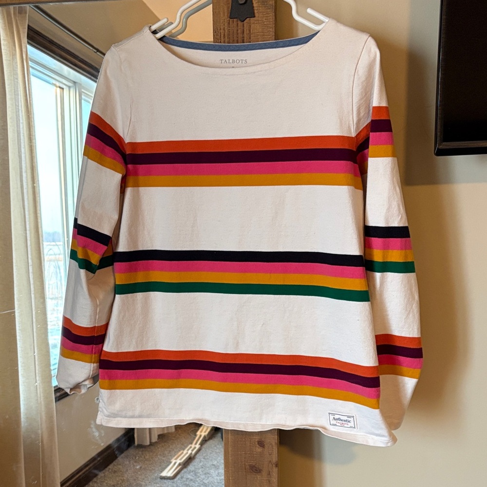 Talbots Multicolor Striped Long Sleeve Tee